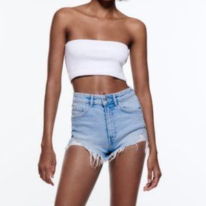 Zara HI RISE DENIM SHORTS